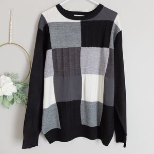 Geoffrey Beene Colorblock Long Sleeve Pullover Sweater Size XXL